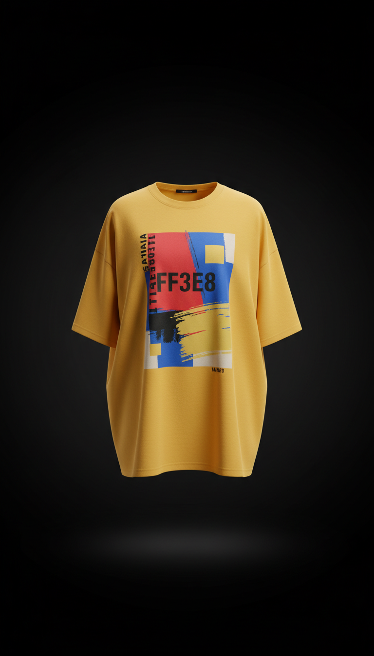 Solar Yellow oversized graphic tee
