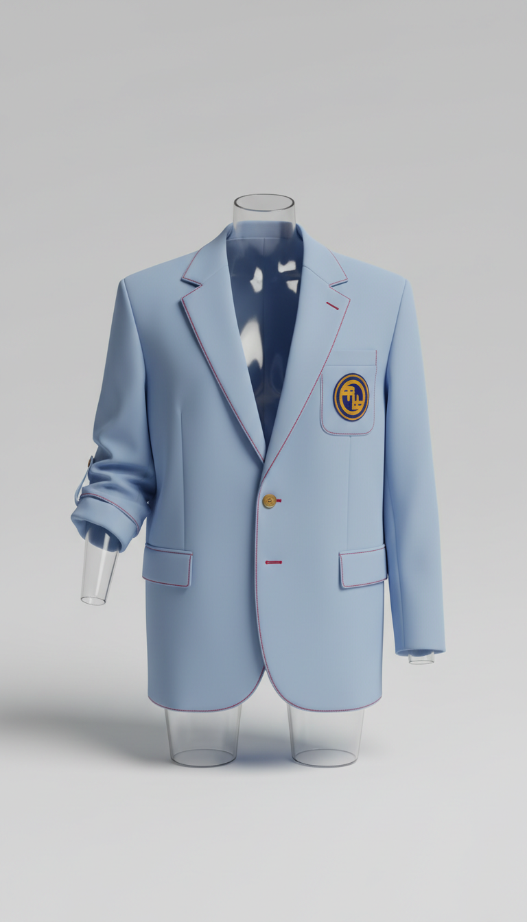 Sky blue logo blazer